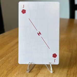 Chanel Collectible Playing Card “Red Camilla Flower” Jack with Display Stand!